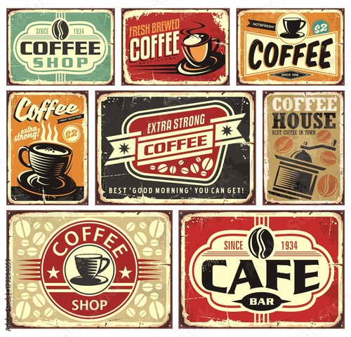 Coffee signs and labels collection