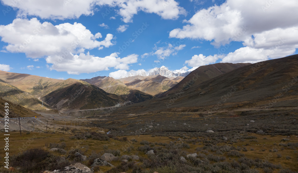 Landscape of high mountain in Tibet , Sichuan China Landscape of high mountain in Tibet , Sichuan China