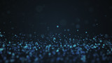 Glitter vintage lights background. Blue defocused backdrop. 3d rendering