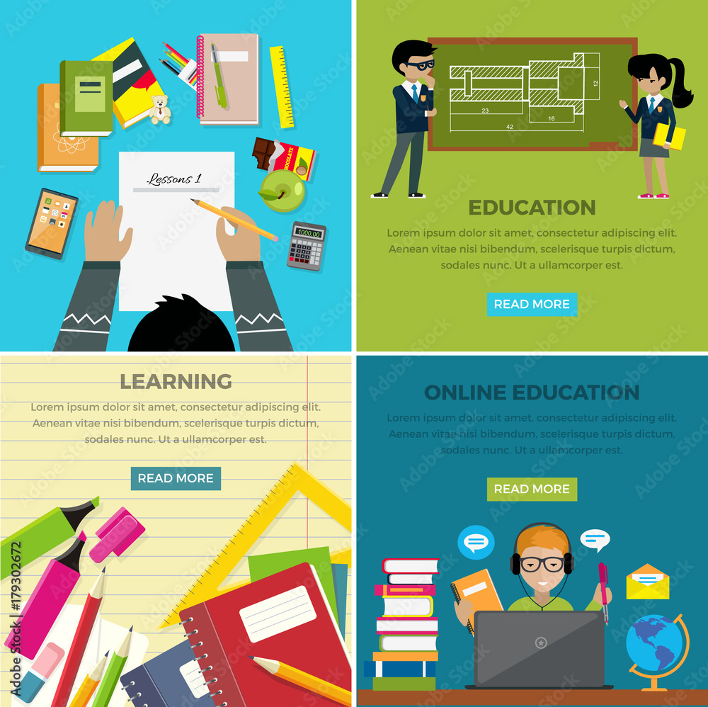Learning and Online Education Lesson Web Banner
