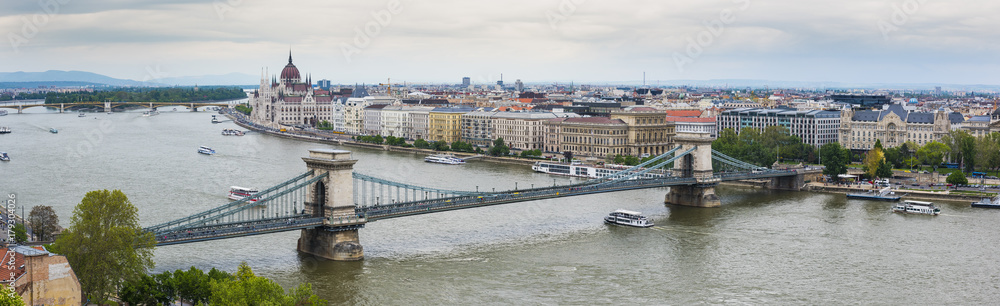 Budapest Chain Bridge and Parliament