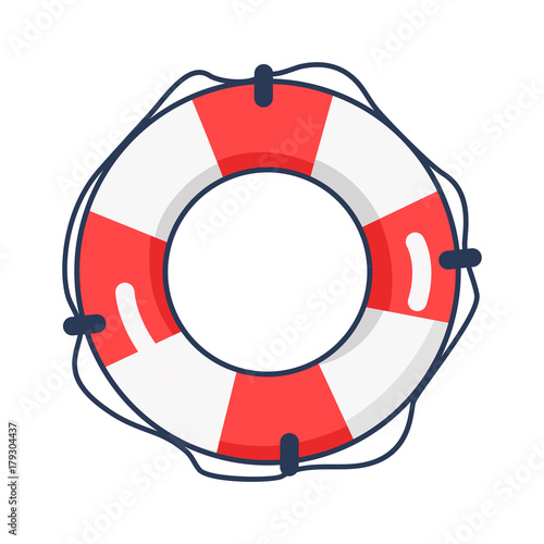 Shiny Striped Life Buoy Isolated Illustration
