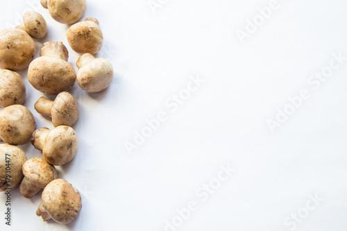 Fresh white mushrooms champignon