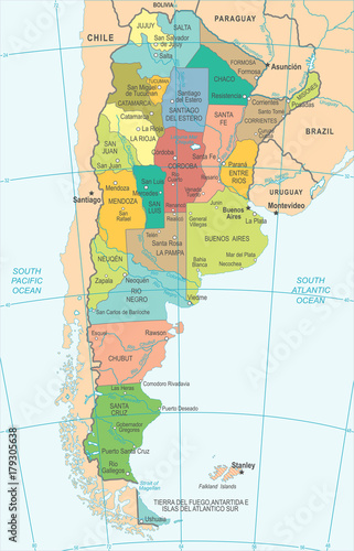 Argentina Map - Vector Illustration