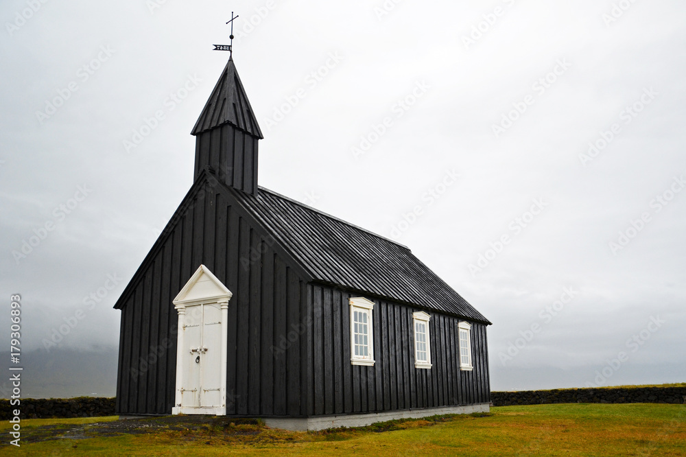 Black wooden church from Iceland