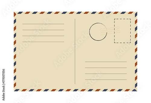 Postcard. Vintage template. Vector illustration.