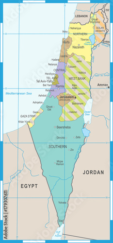Israel Map - Vector Illustration