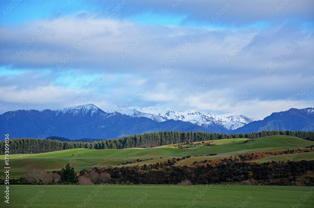Typical landscape of New Zealand's South Island