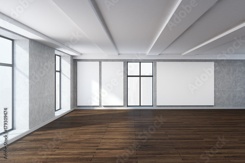 Modern room with empty whiteboard