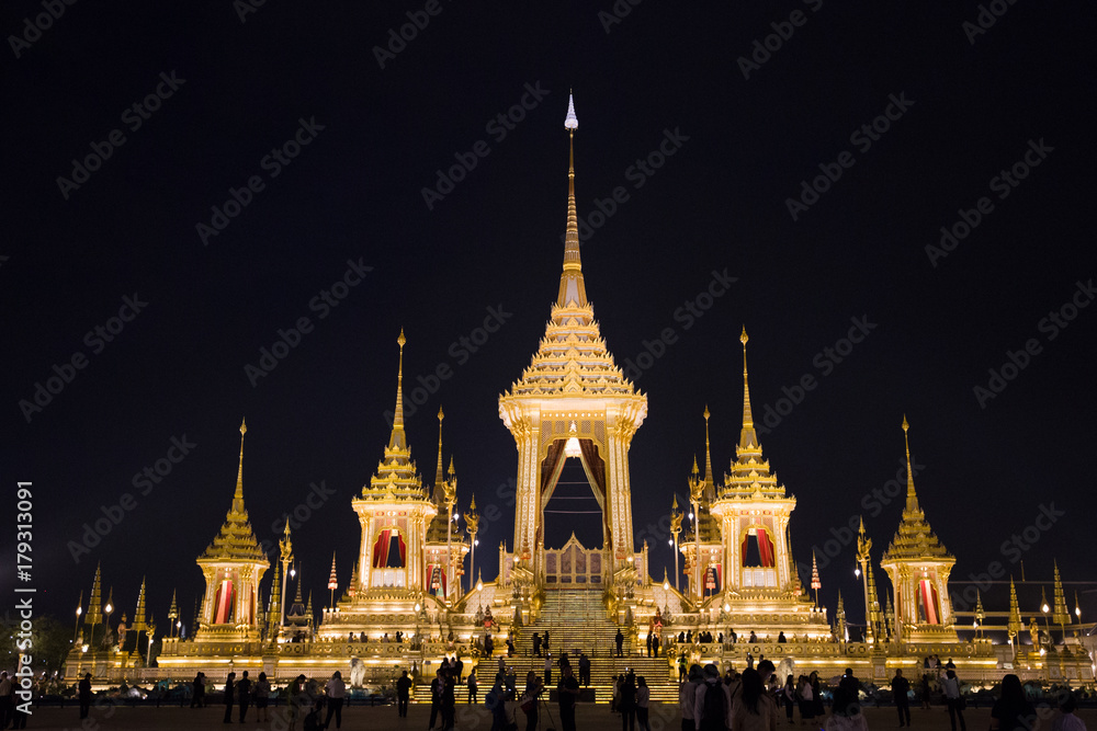 Bangkok, Thailand - November 2, 2017:  Royal Cremation is open for peple to visit