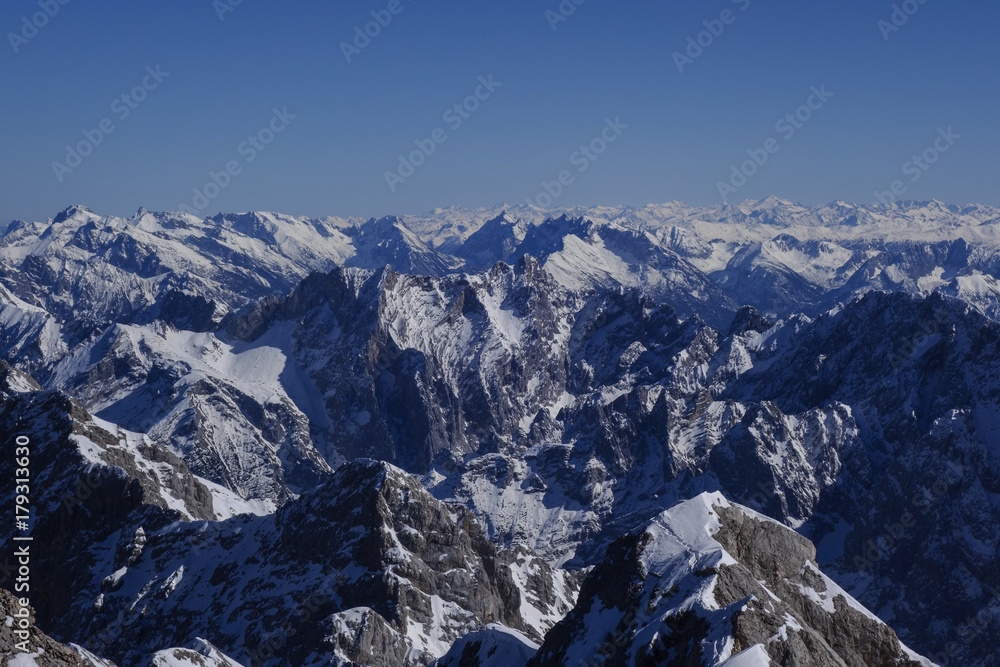 Fototapeta premium View from the Zugspitze, Germany, Bavaria