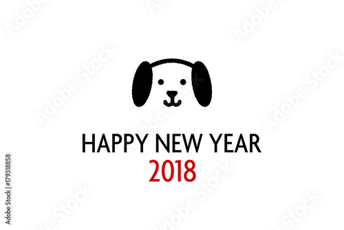 年賀状2018　犬