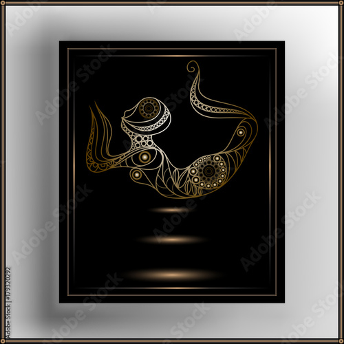Graphic illustration with abstract yoga 8