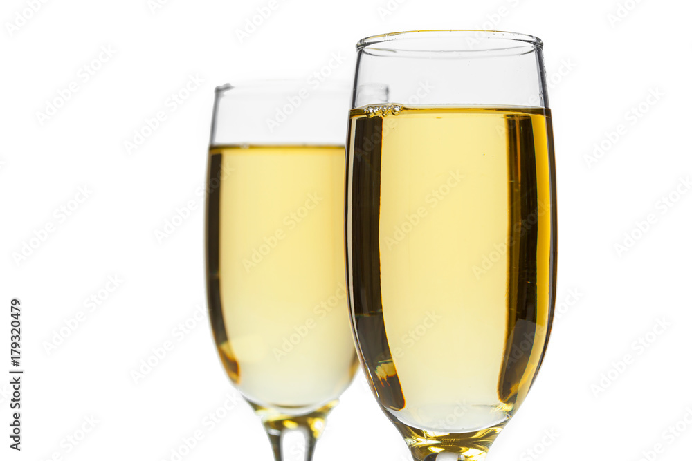 champagne glass isolated on white background champagne glass isolated on white background