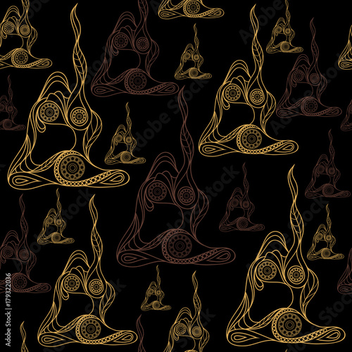 Seamless texture with abstract yoga 4
