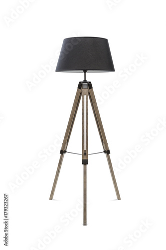 Floor lamp for three wooden legs