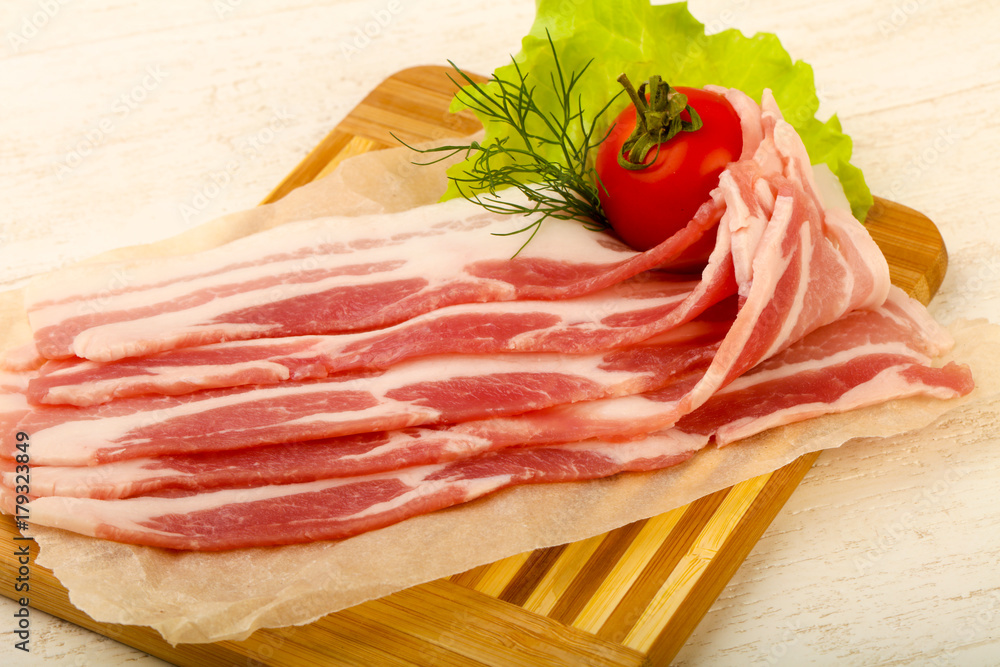 Raw bacon