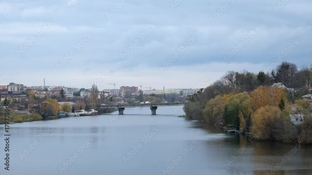 Southern Bug River and a view of the Old City Bridge in the late autumn period (Ukraine, Vinnitsa) Southern Bug River and a view of the Old City Bridge in the late autumn period (Ukraine, Vinnitsa)