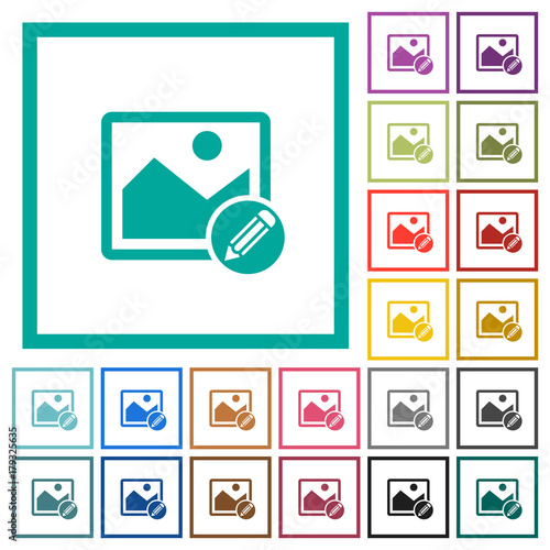 Edit image flat color icons with quadrant frames © botond1977