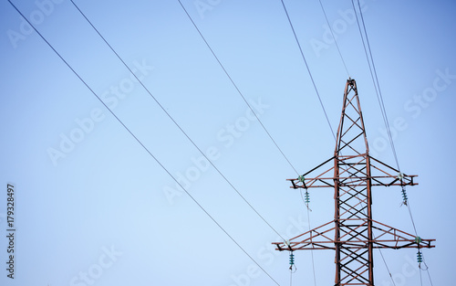 Electrical wires against the sky