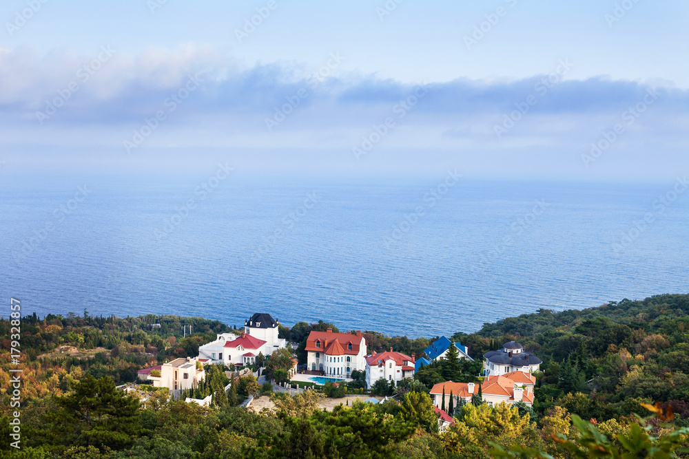 view of Black Sea shore in Oreanda district