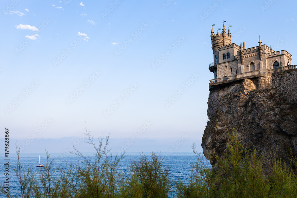 view of Swallow's Nest Castle on Aurora Cliff