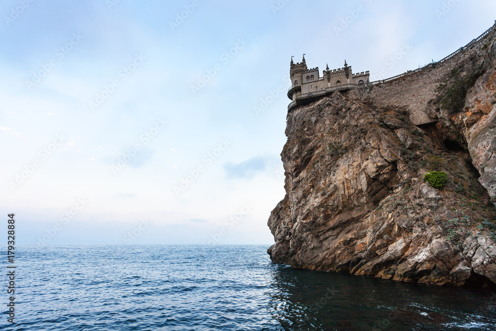Swallow Nest Castle on Aurora Cliff in evening Swallow Nest Castle on Aurora Cliff in evening