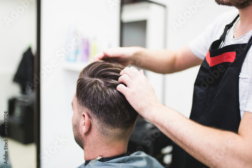 Male client at hair salon.