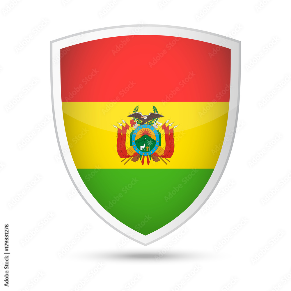Fototapeta premium Bolivia Flag Vector Shield Icon