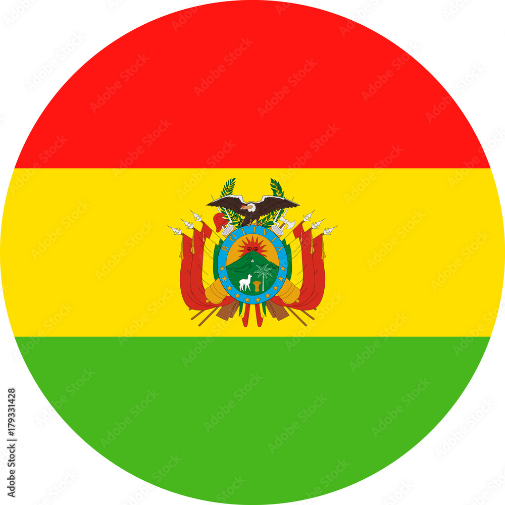 Obraz premium Bolivia Flag Vector Round Flat Icon