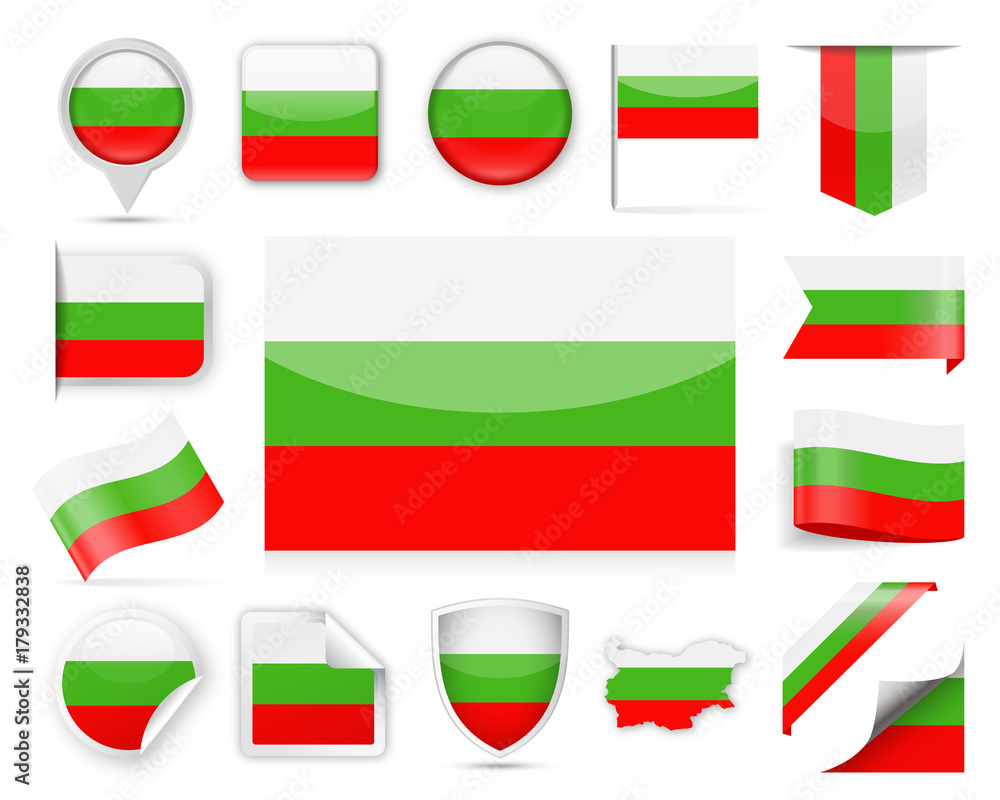 Bulgaria Flag Vector Set Bulgaria Flag Vector Set