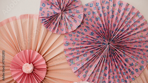 Red and pink paper origami