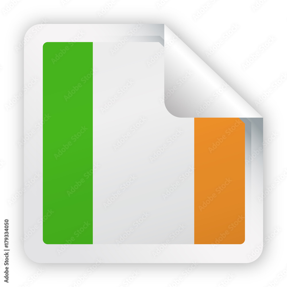 Ireland Flag Vector Square Corner Paper Icon Ireland Flag Vector Square Corner Paper Icon