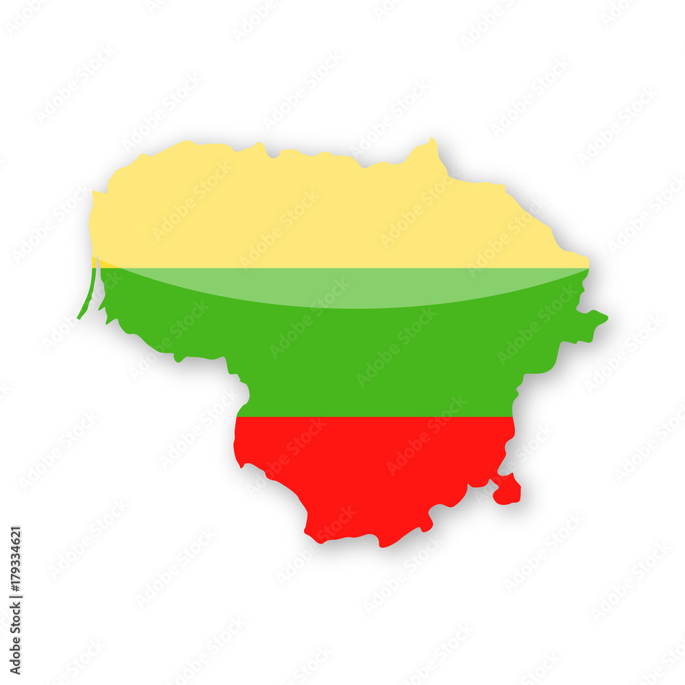 Lithuania Flag Country Contour Vector Icon Lithuania Flag Country Contour Vector Icon