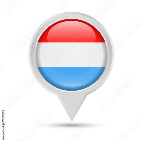 Free Download Luxembourg Flag Round Pin Vector Icon - GFXLoad