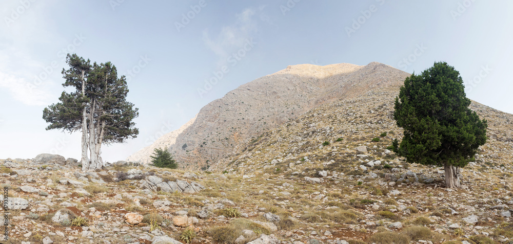 Panoramic view of the Tahtali mountain top from Lycian Way