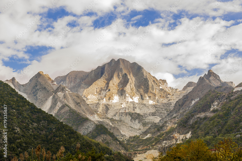 Marble quarries landscape in Carrara, Tuscany