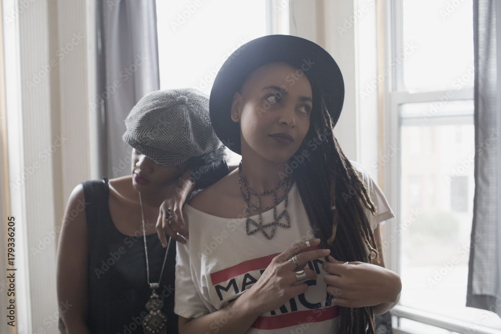 Two stylish young women Two stylish young women