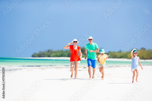 Young family on the beach