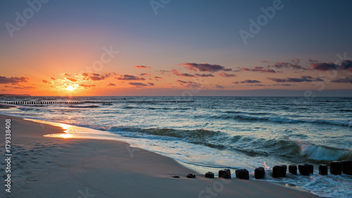 Fototapeta Zachód słońca nad Morzem Bałtyckim, Polska