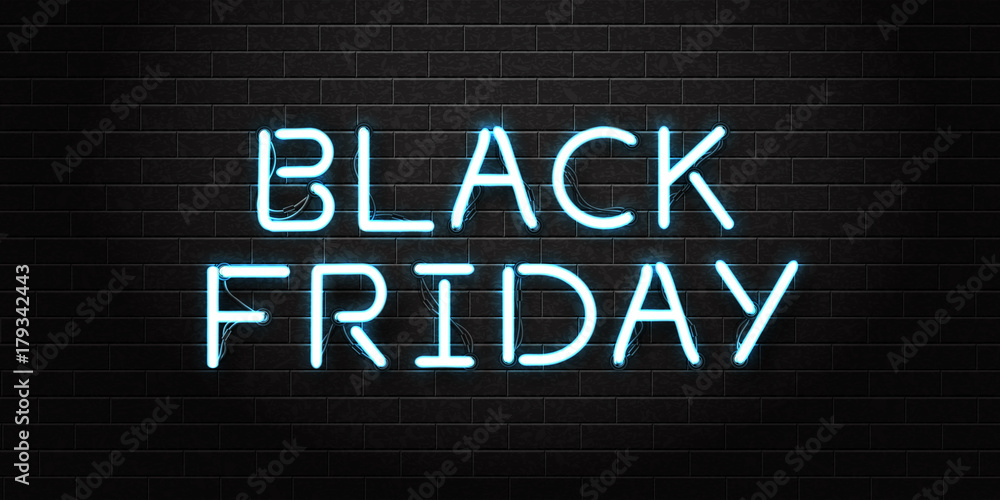 Vector realistic isolated neon sign of Black Friday lettering for decoration and covering on the transparent background. Concept of sale, clearance and discount. Vector realistic isolated neon sign of Black Friday lettering for decoration and covering on the transparent background. Concept of sale, clearance and discount.