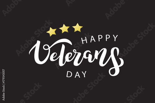 Vector isolated lettering for 11th November, Veterans Day lettering for decoration and covering on the dark background. Concept of Memorial day in USA.