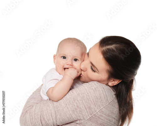 Happy young woman with cute...
