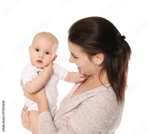 Happy young woman with cute...