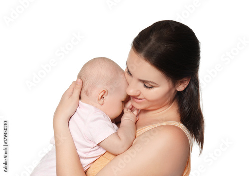 Happy young woman with cute...