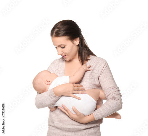 Happy young woman with cute...