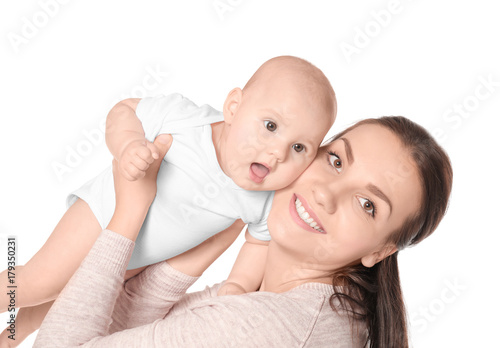 Happy young woman with cute...