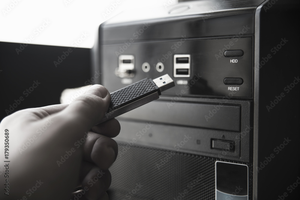 USB flash drive and PC USB flash drive and PC