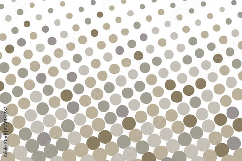  Dotted backdrop with circles, dots, point large scale. Gray, light brown color Abstract futuristic halftone pattern.
