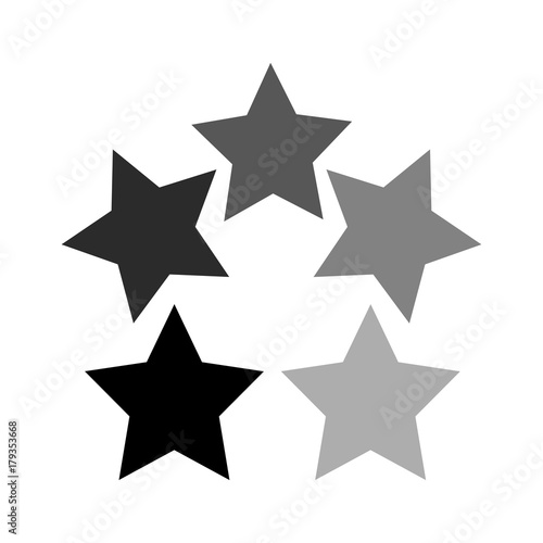 Set black stars isolated white background. Vector illustration